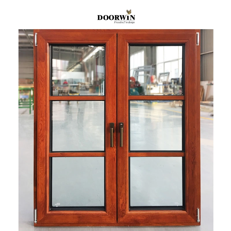 Australian Standard As2047 Custom Commercial Tempered Latest Designs Aluminum Clad Wood Casement Aluminium Profile Tilt and Turn Wooden Energy Efficient Windows