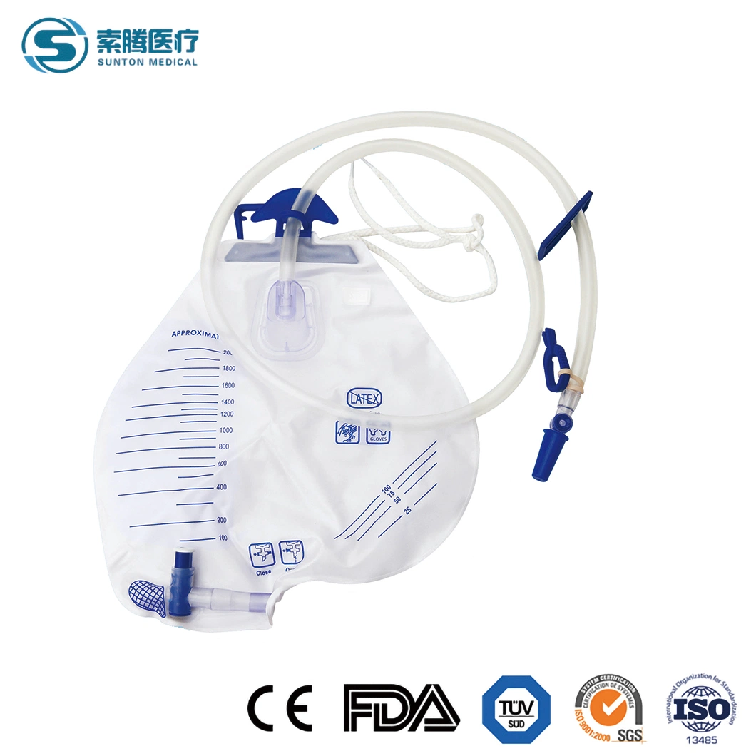 La Orina Sunton bolsa estéril desechable China fabricante de la bolsa de pierna urinario Bolsa Supplie médicos desechables de alta calidad 2000ml de orina de lujo en la bolsa para recoger la orina