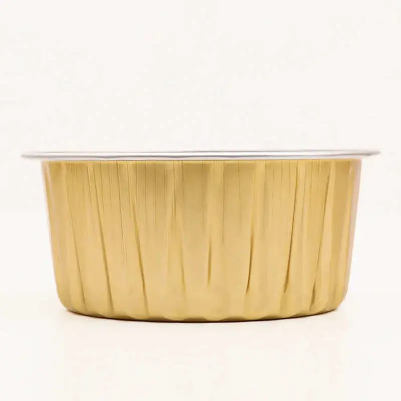 Small 125ml Disposable Round Colorful Golden /Gold Aluminum Foil Baking Cups for Muffin Cakes Baking Container/Cups for Food Packaging