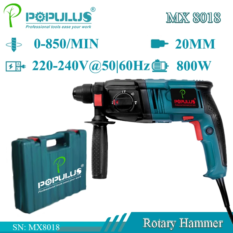 Populus nueva llegada martillo perforador de Calidad Industrial herramientas de poder 800W martillo eléctrico para el mercado de Sudáfrica