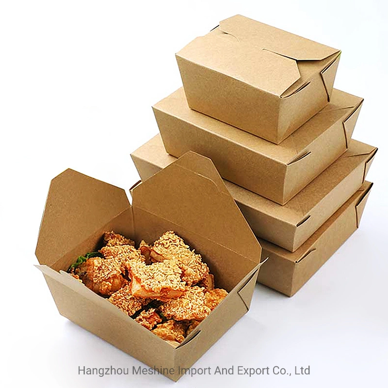 Disposable Take Away Kraft Lunch Box for Fast Food Packaging Paper Wrapping Container Paper Boxes
