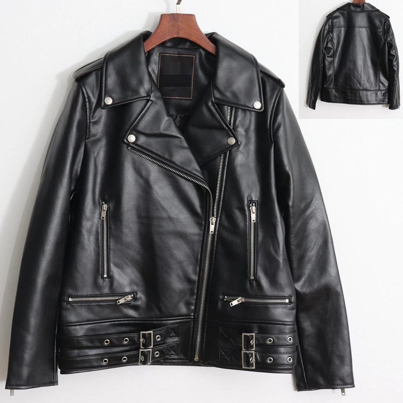 Winter PU Jackets Cow Coats Leather Bike Outerwear Scooter Apparel