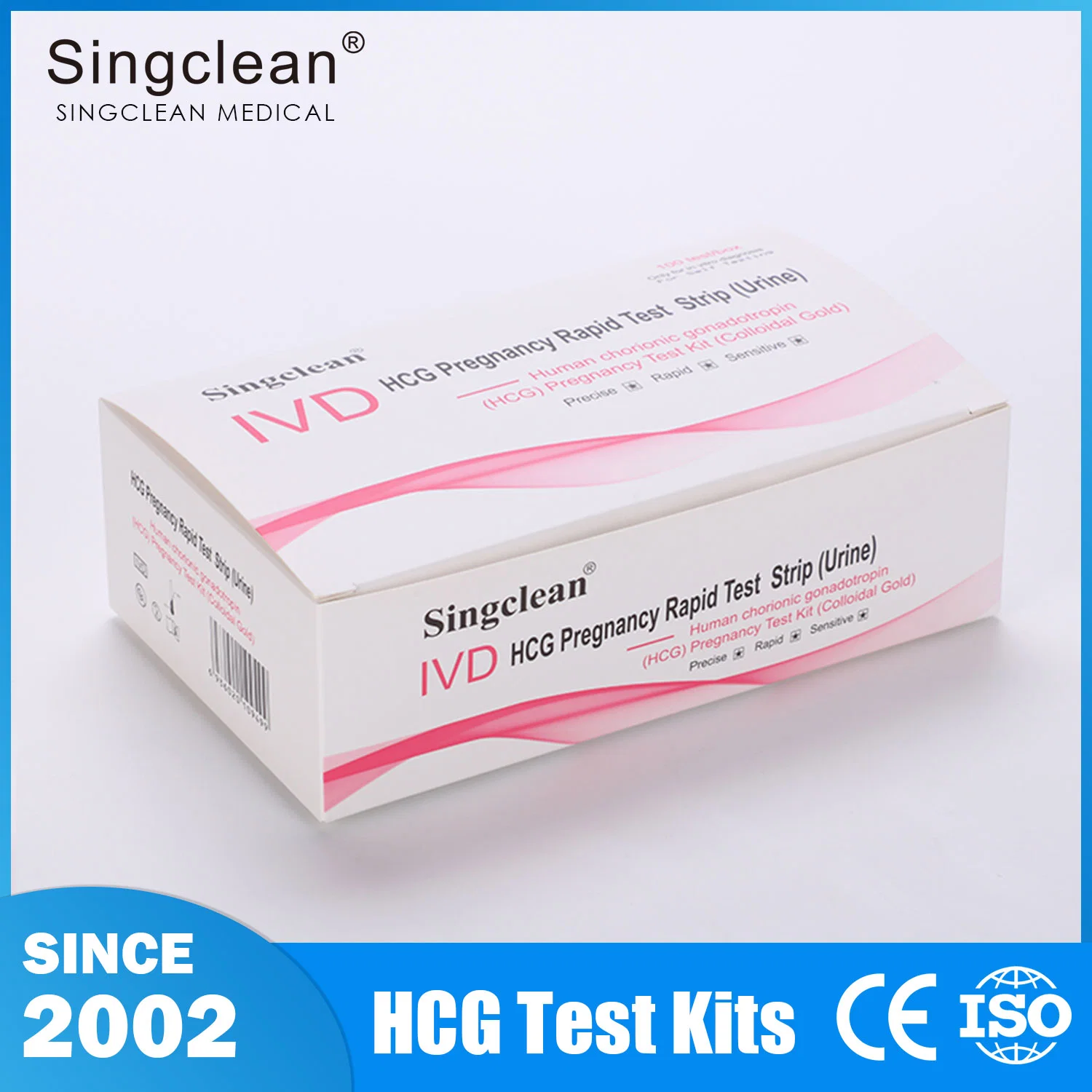Singclean IVD Atacado Medical Supply Antigen Rapid Diagnostic Ovulação Std Kit de tira de teste de urina para HIV/gravidez (método Colloidal Gold)