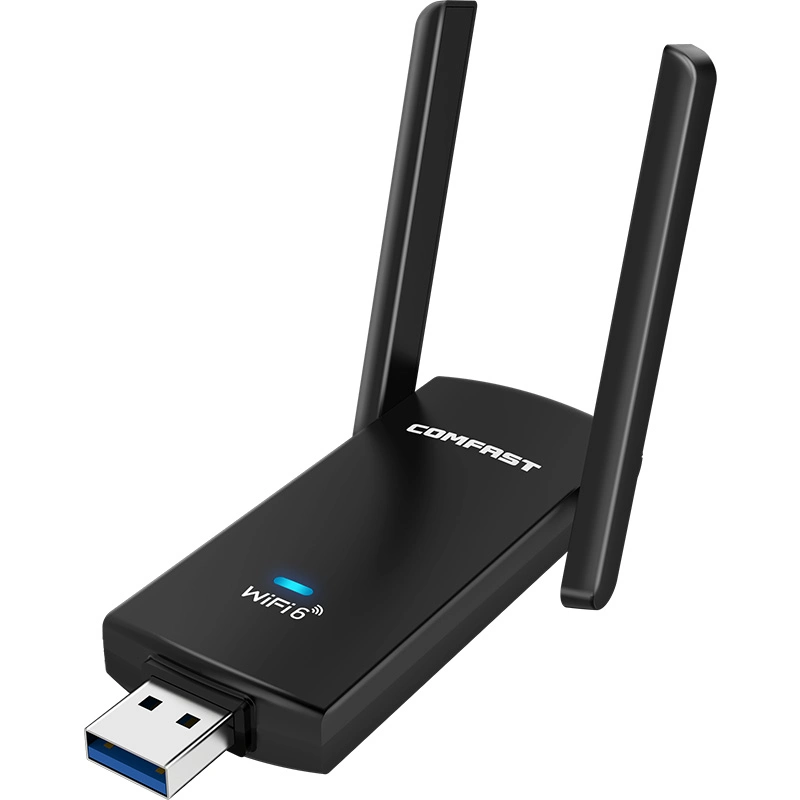 High Speed USB WiFi 6 Adapter 2.4GHz 600Mbps; 5.8GHz: 1201Mbps WiFi Network Card