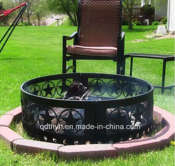 36" Fire Pit Easy Access Spark Screen for Outdoor Fire Pit with High Temperature Black Powder Coated