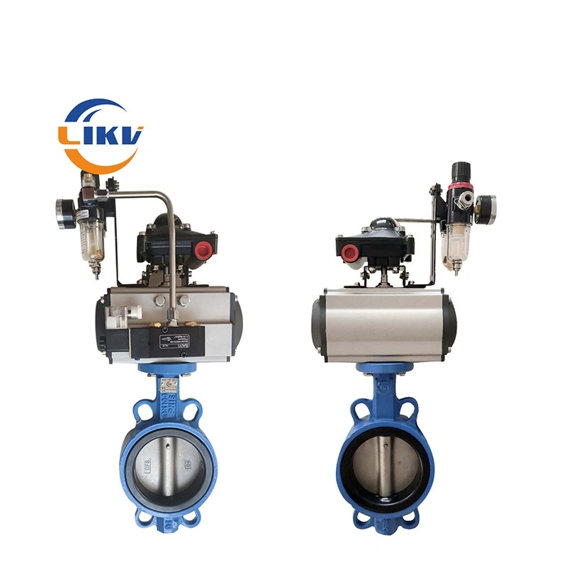 Manufacturer Pneumatic 4in Pn16 Casting Material Wafer Industrial Butterfly Valves Quick Close