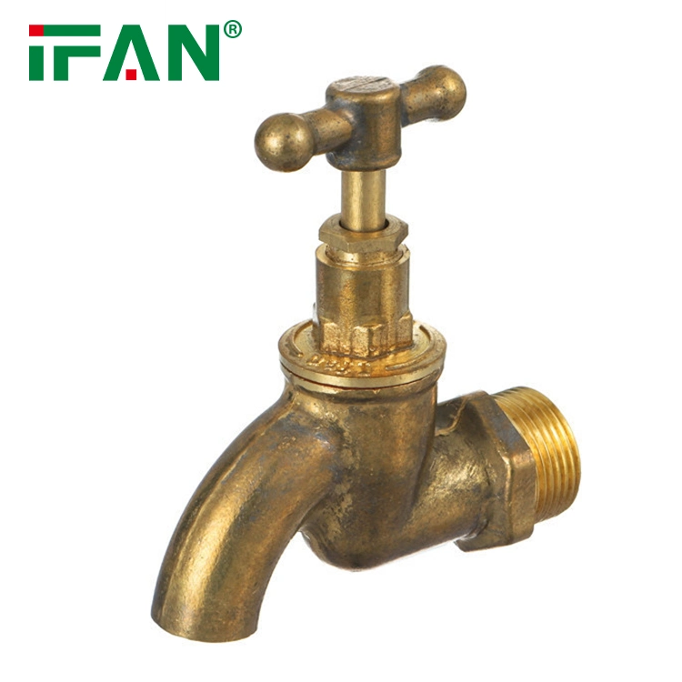 Ifan 1/2-3/4" Szie Customized Brass Bibcock Yellow Wholesale/Supplier Brass Faucet