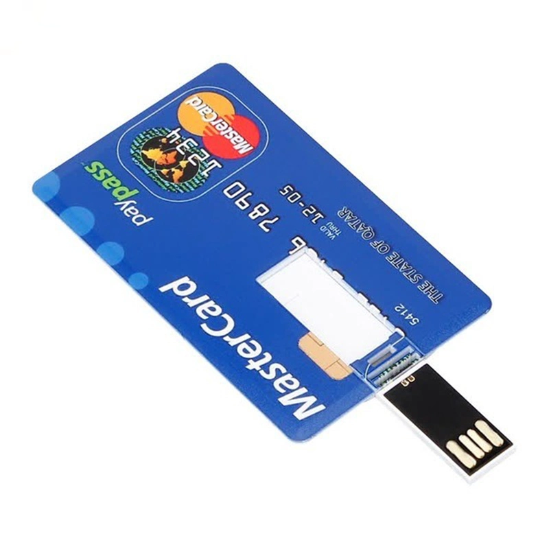 Tarjeta de regalo promocional tarjeta de forma tarjeta de negocios de plástico Flash USB Unidad