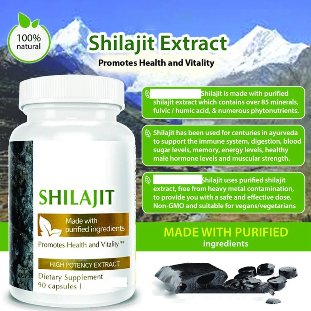 OEM Top Health Food Selling Shilajit Capsules for Strength Stamina and Power Capsules Shilajit Capsules