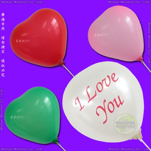 Inflatable Colour Printed Heart Shaped Balloon with Printing Design "I Love You"