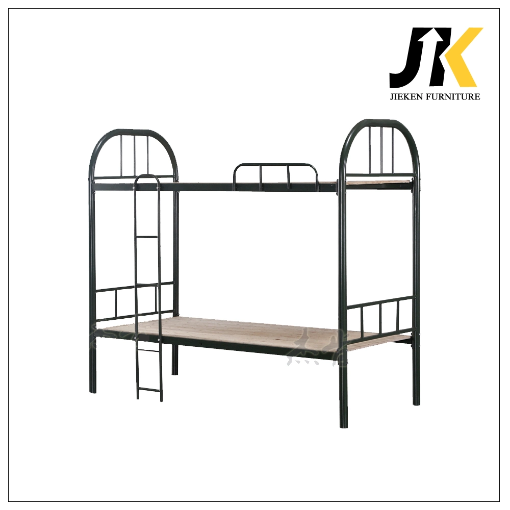 Elliptical Guardrail Metal Wooden Dormitory Bed