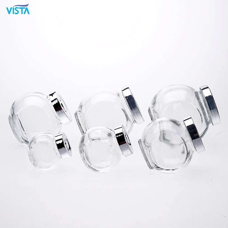 Vista Hot Sale Classic Food Packaging Glass Cans Recycled Clear Glass Jar for Honey Sauce Jam Candy Packaging