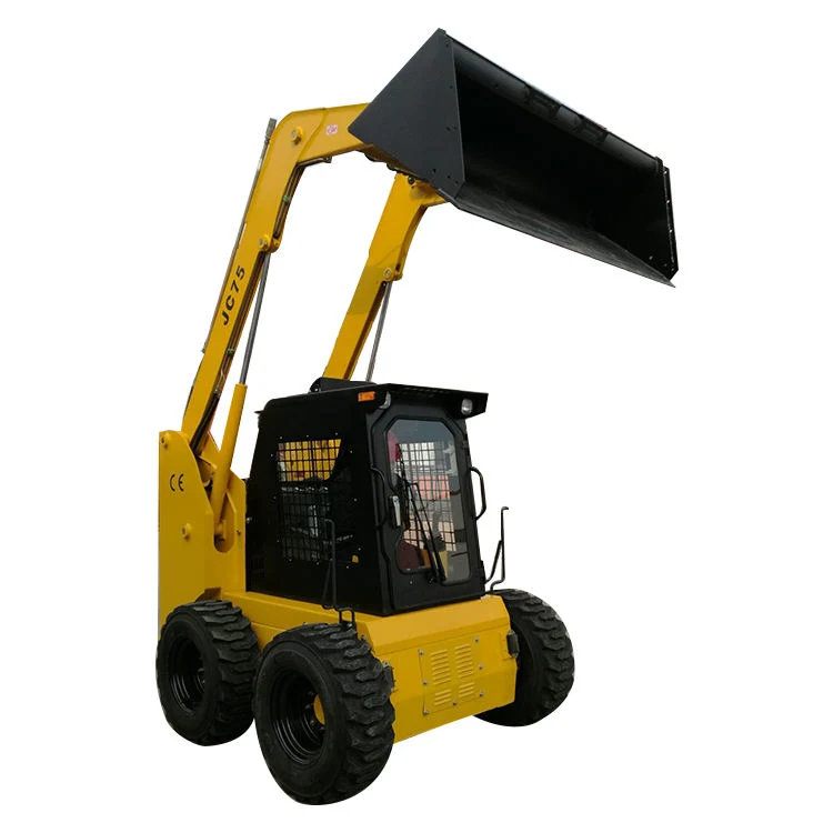 New Model Construction China Diesel Engine Track Moving Mini Skid Steer Loaders Skid Steers with Wood Stump Grinder SL75