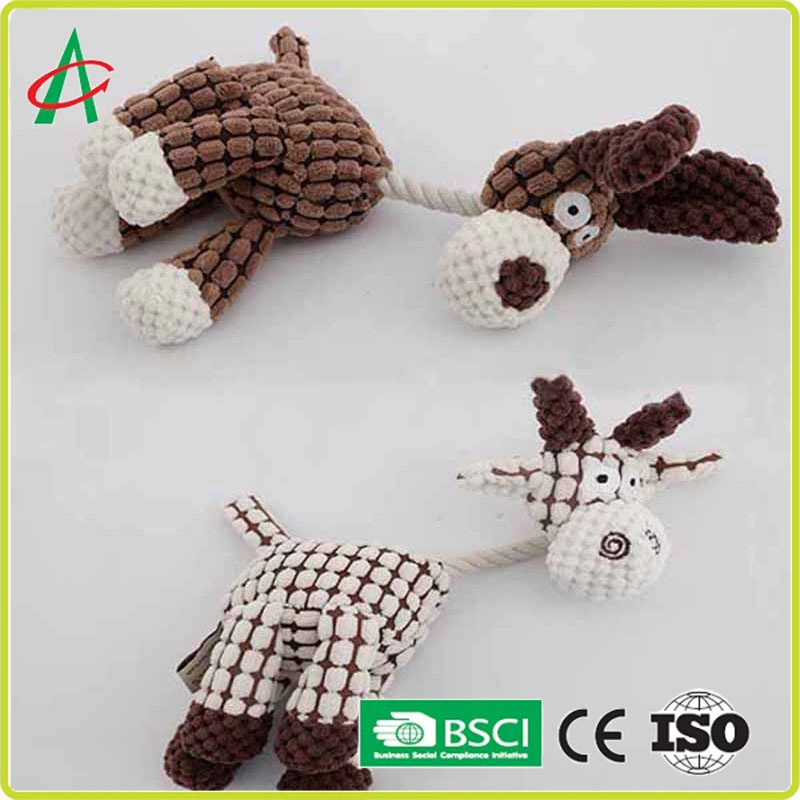 Durable Cute Interactive Squeaky Toy Donkey Plush Pet Toy