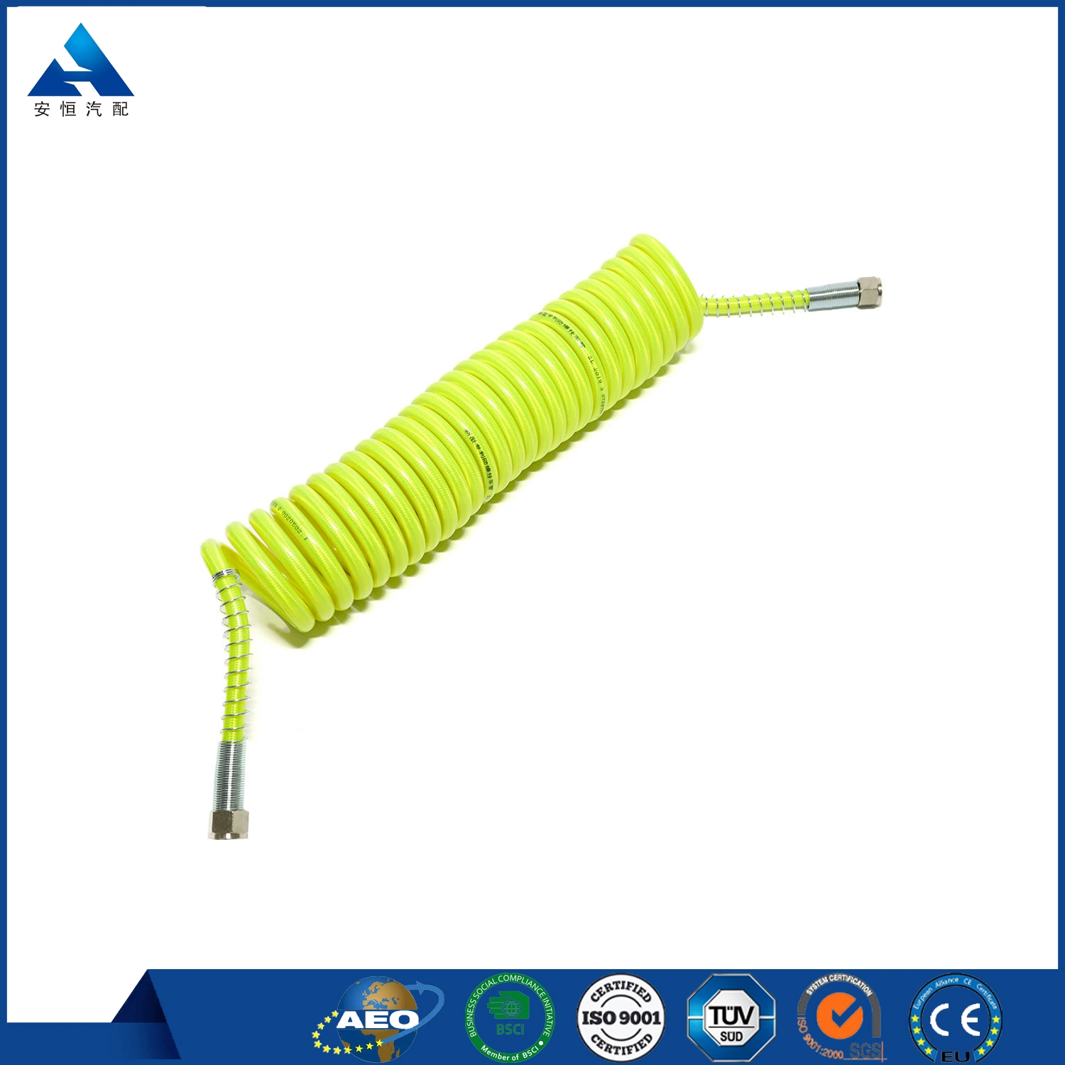 High Pressure PU Flexible Spiral Trailer Air Brake Coil Hose for Sale