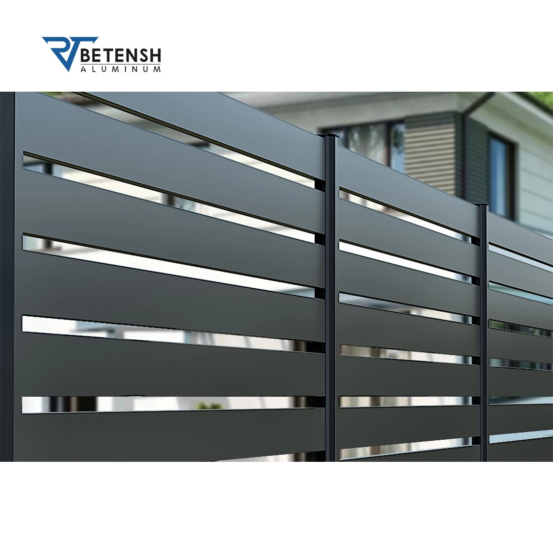 Neues Design Power Beschichtet Schwarz / Weiß Metall Slat Zaun Panel Sicherheit Datenschutz Bildschirme Aluminiumlegierung Louvre Dekorative Rohr Slat Zaun für Garten/Pool/Villa