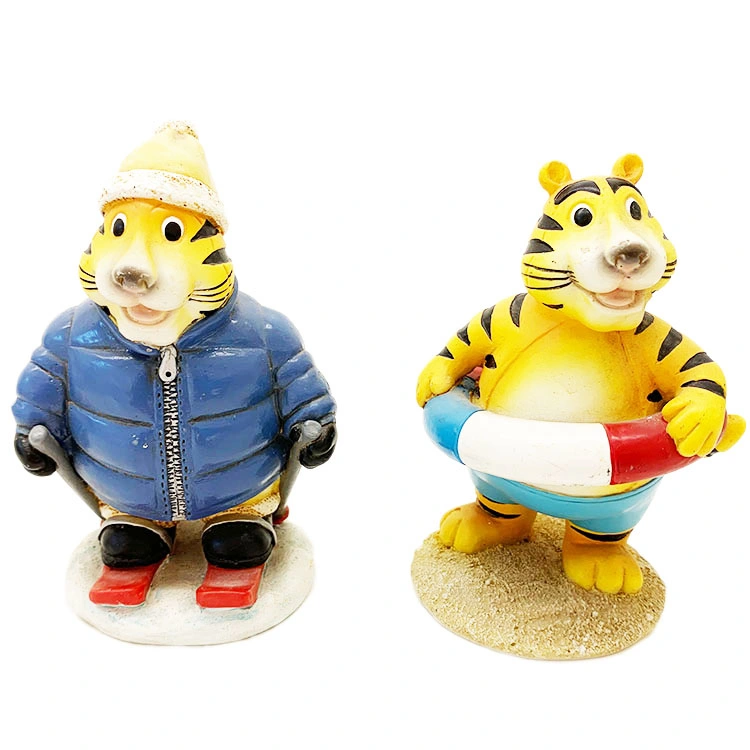 Resin Suppliers Minions Ornament Small Cute Tiger Animal Figurines Cartoon Statue for Kids Desktop