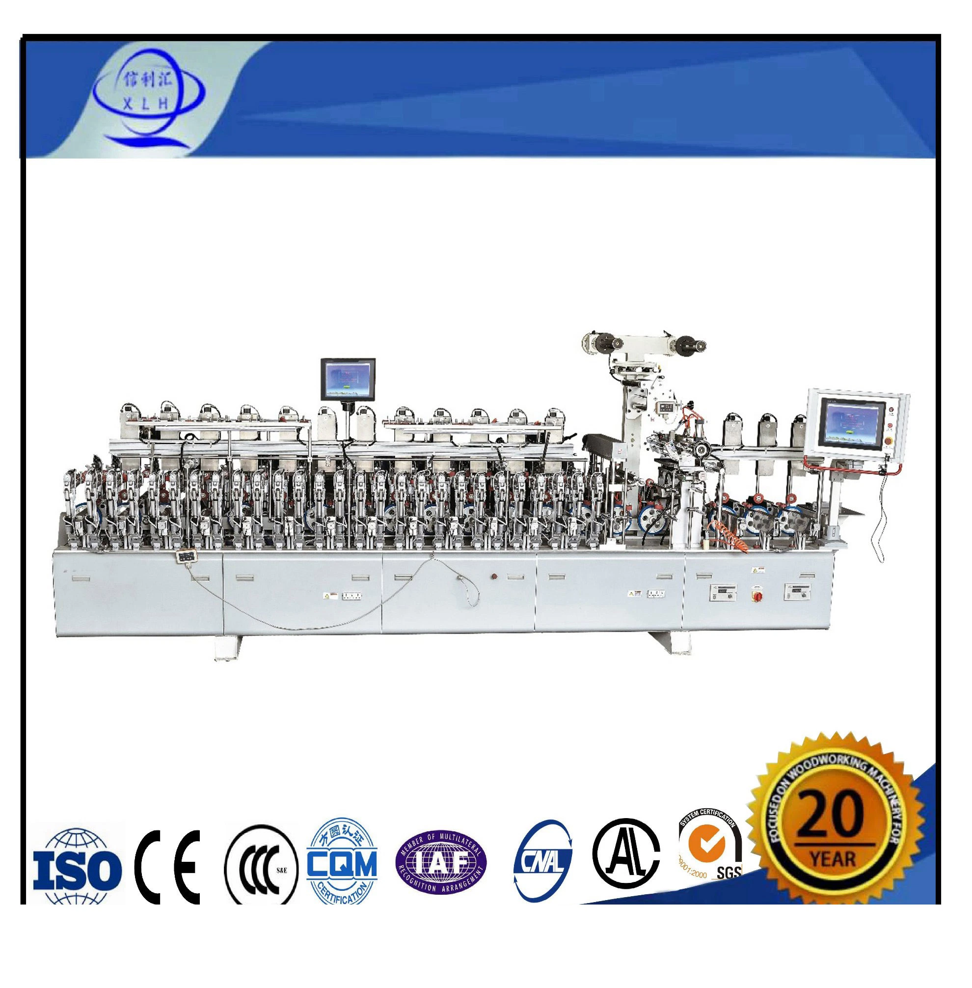 Woodworking PUR-300 Automatic Aluminum Profile Wrapping Machine/ PUR Wrapping Veneer Machine for Plastic Plate Melamine MDF Laminating Machines