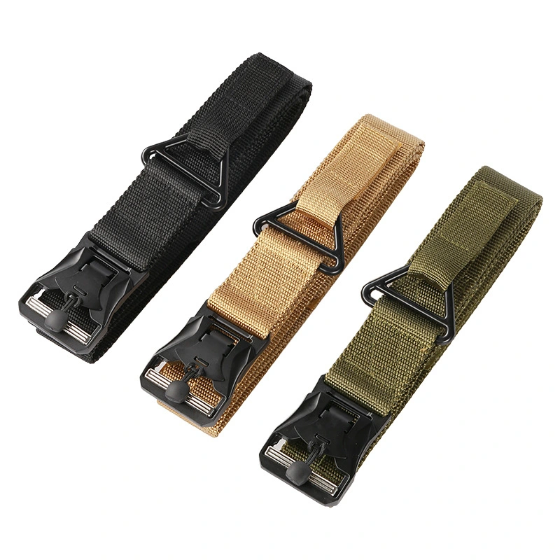 3.8cm Style Tactical Custom Men Style Web Outdoor Woven Fabric Nylon Belt with Plastic Buckle Laser Logo