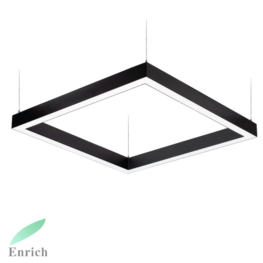 Matt Black Square LED Pendant Light 120X120cm Suspended LED Frame Light with 5 Years Warranty