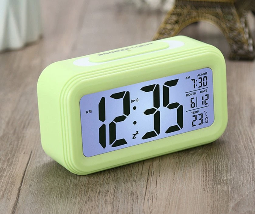 Escritorio LCD grande Mini Escritorio Reloj despertador digital inteligente con Temperatura