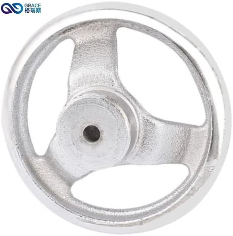 12125mm Industrial Round 3 Spoke Wheel for Lathe Milling Machine (silver)