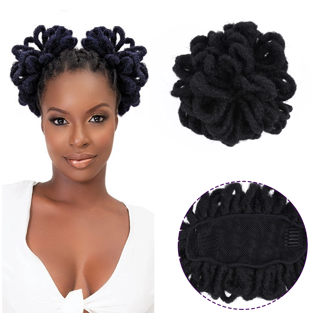 Top Quality Afro Puff Dreadlocs Chignon Wigs Short Drawsting Ponytail Hair Bun