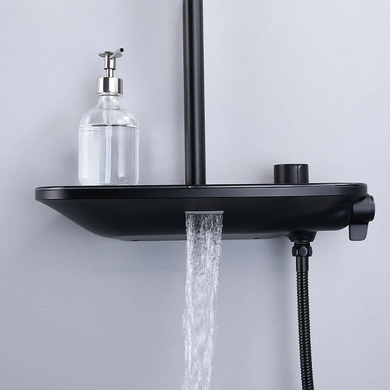 Matte Black Bath Shower Faucet Bathtub Faucet Wall Mounted Cold Hot Water Mixer