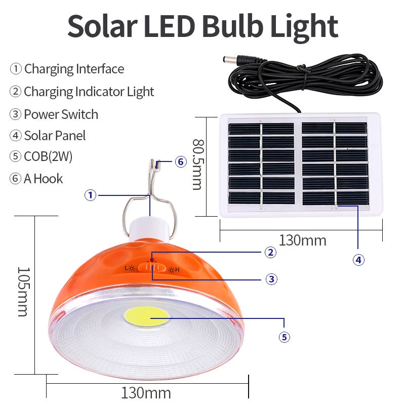 LED Light 4V Lead-Acid Battery Easy Power Solar Camping Light