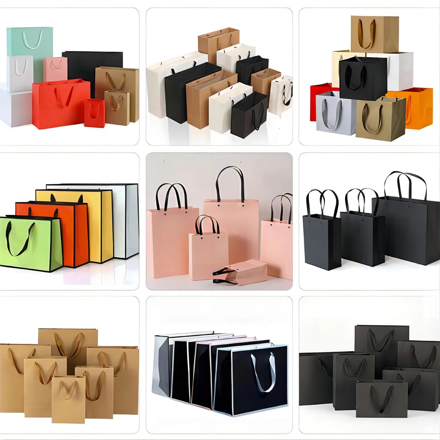 Compostable и Biodegradable Eco-Freindly Luxury Cardboard Kraft Shopping Paper Bags С ручкой для упаковки подарочной одежды