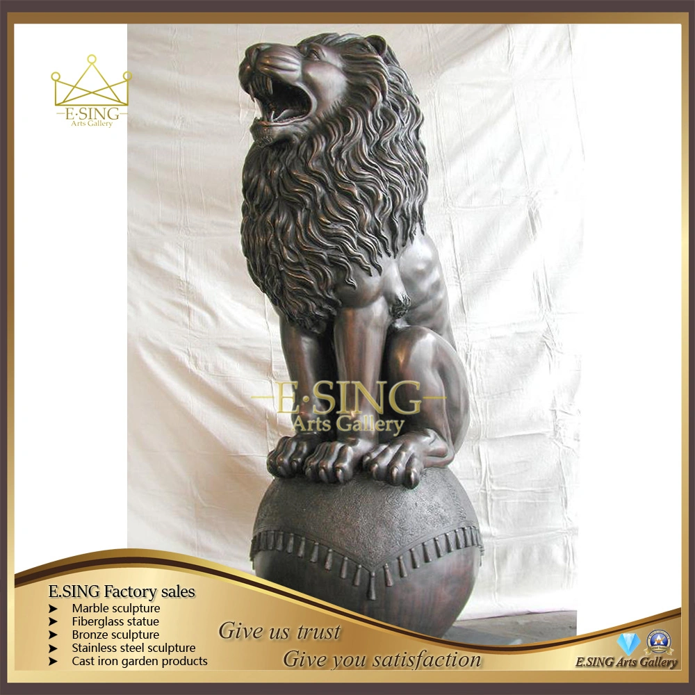 High quality/High cost performance  Casting Life Size Bronze Guard Lion Sculpture for Home