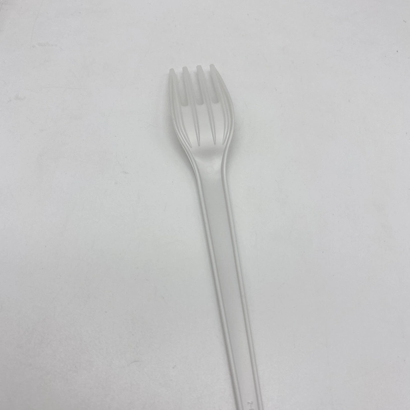 Heat-Resistant 100% Compostable Whitecutlery Disposable PLA Fork