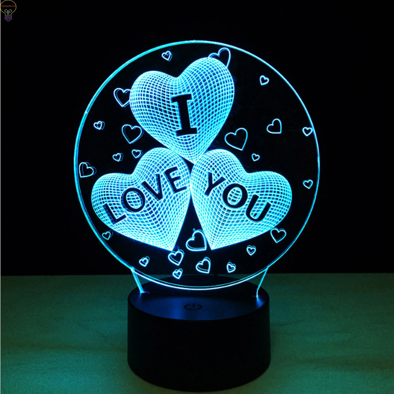 Lampe LED 3D Valantines Cadeaux