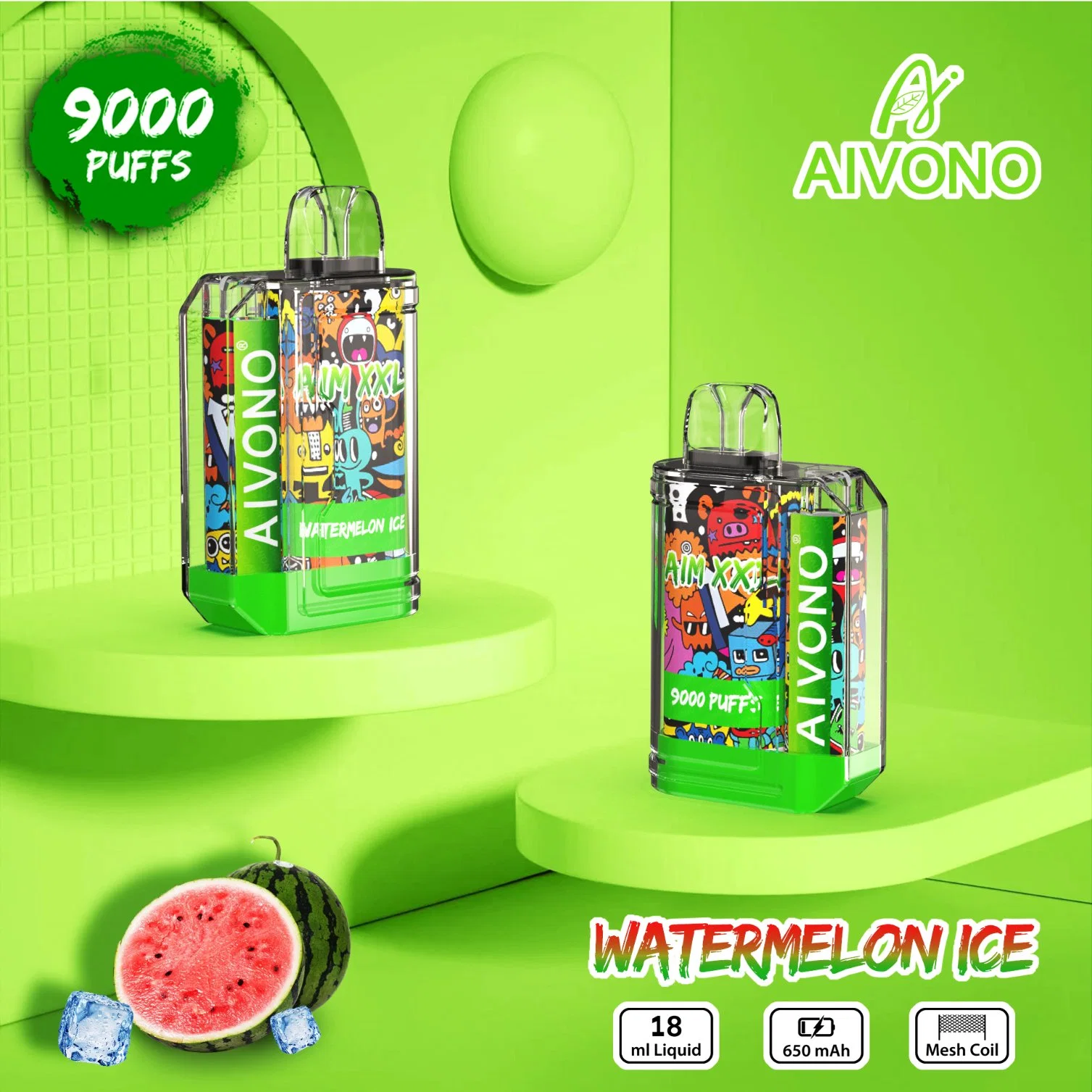 Factory Shenzhen Aivono Technology 9000 Puffs Aim XXL 10 Flavors. Nicotine Is 0%. 2% 5% Adjustable Airflow OEM