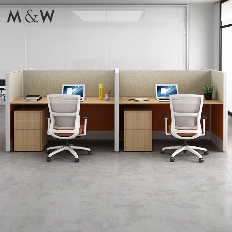 New Design Cubicle Furniture Dividers Aluminium 4 Person Workstation Office Partition