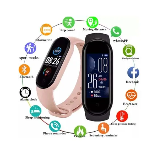 M 5 Fitness Sports Tracker étanche Bracelet Wristband Reloj Smart Watch