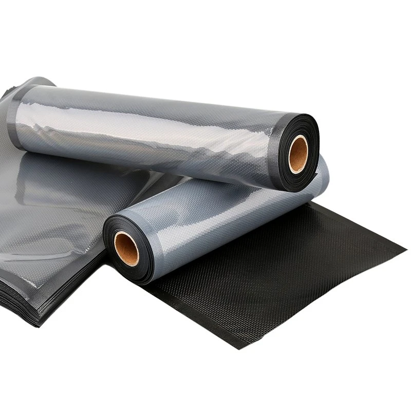 Black-Clear Embossed Vacuum Roll Bag for Food Packaging with FDA