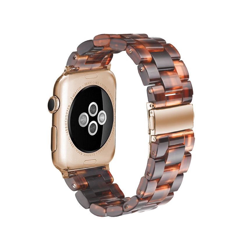 Watch Band Compatible with Apple Watch for Women Man, Light Resin Bracelet Fashion Strap with Stainless Steel Buckle for Watch 40-45 mm