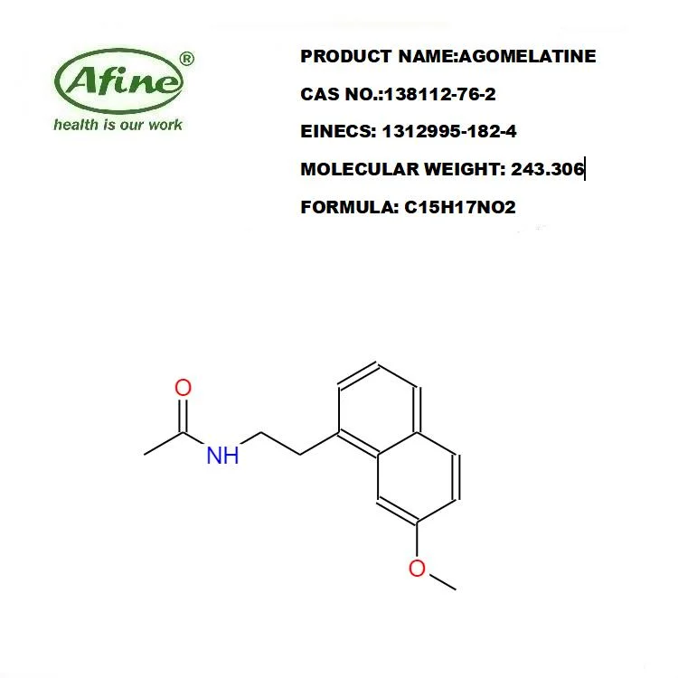 CAS 138112-76-2 l'agomélatine / Melitor Melitor / Valdoxan / / / / Agomelatin Thymanax N-[2- (7-Methoxynaphth-1-yl) éthyl]acétamide