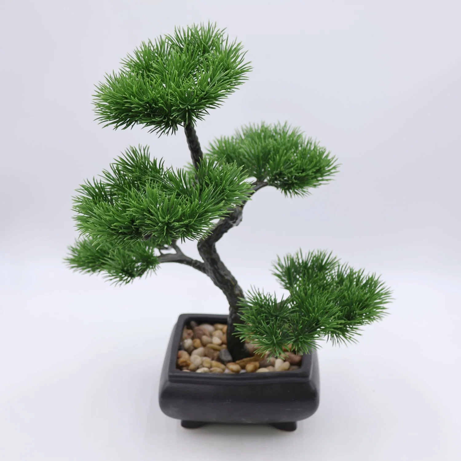 Export Hochwertige künstliche Blume Bonsai 18cm Kiefer Baum Künstliche Topfpflanze