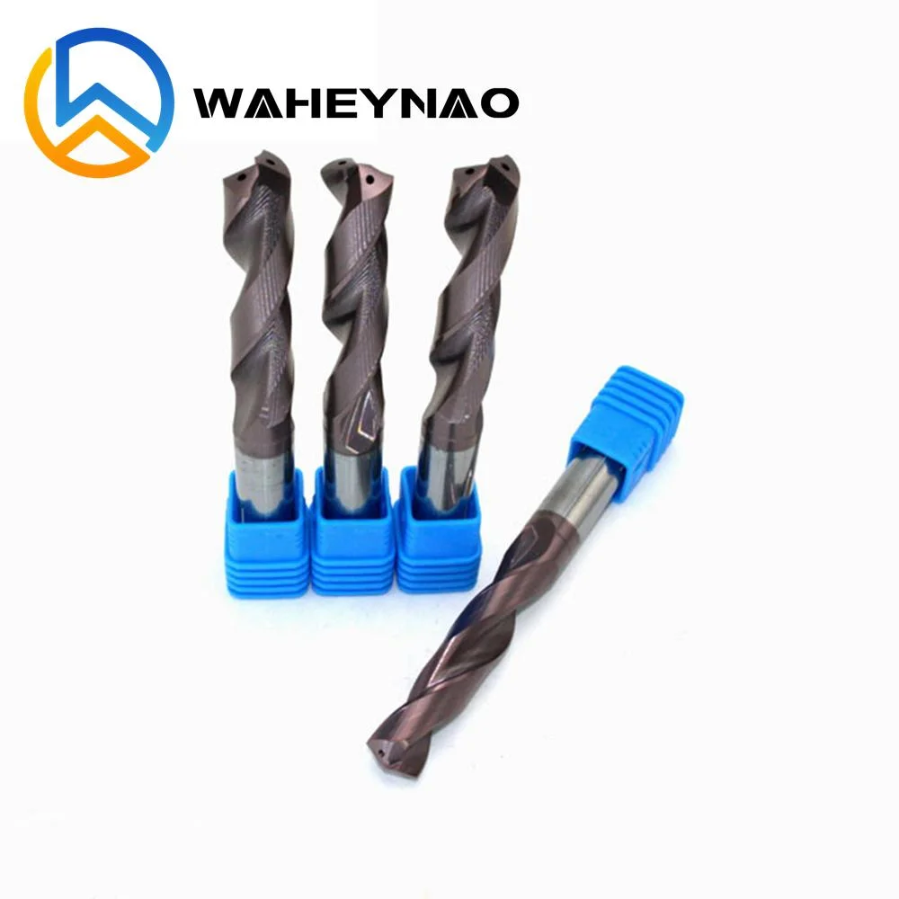 Waheynao CNC Drilling Tools Coolant Indexable Straight Shank Tungsten Carbide Twist Drill Bits