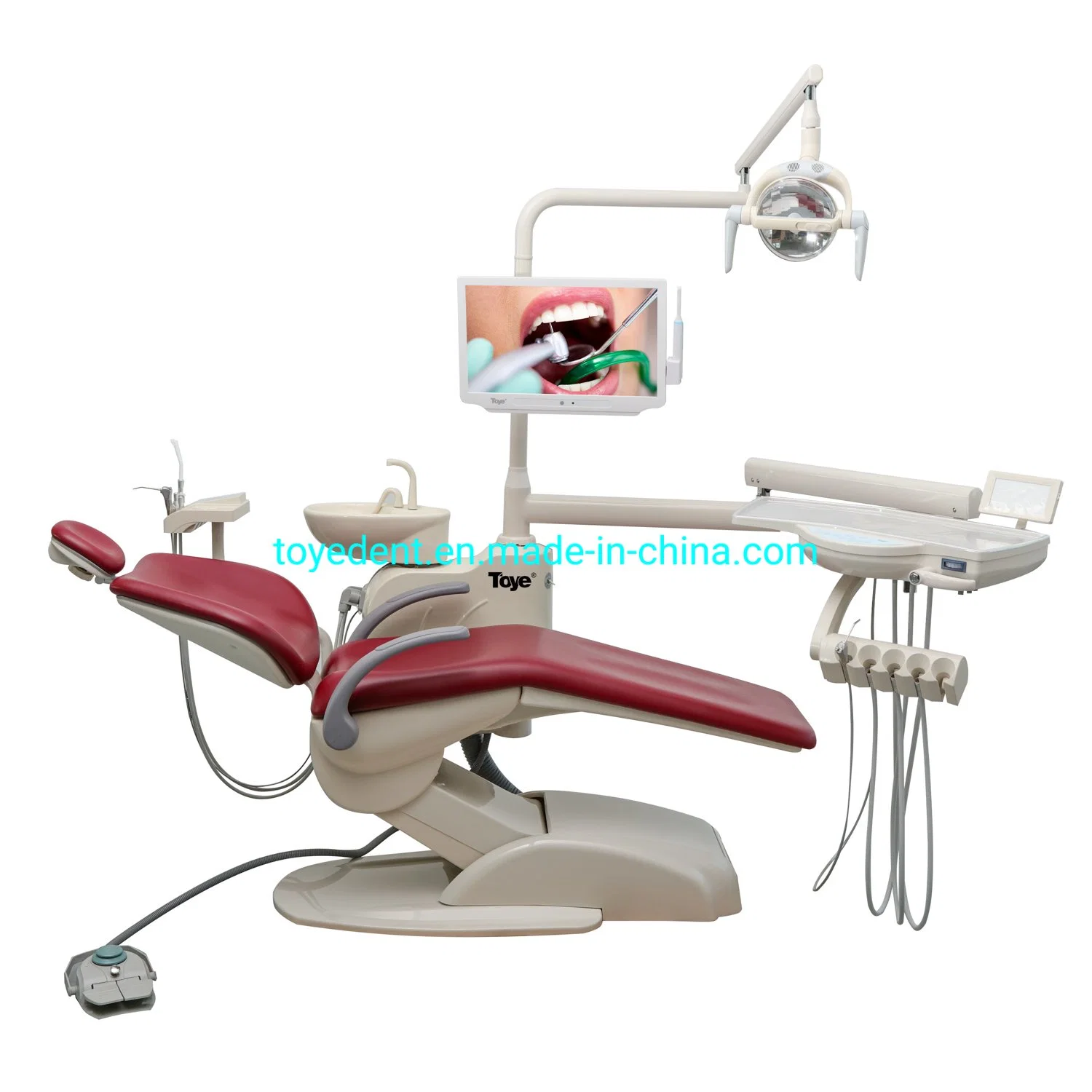 Different Color New Fashion Dental Chair with Rotatable Unit Box