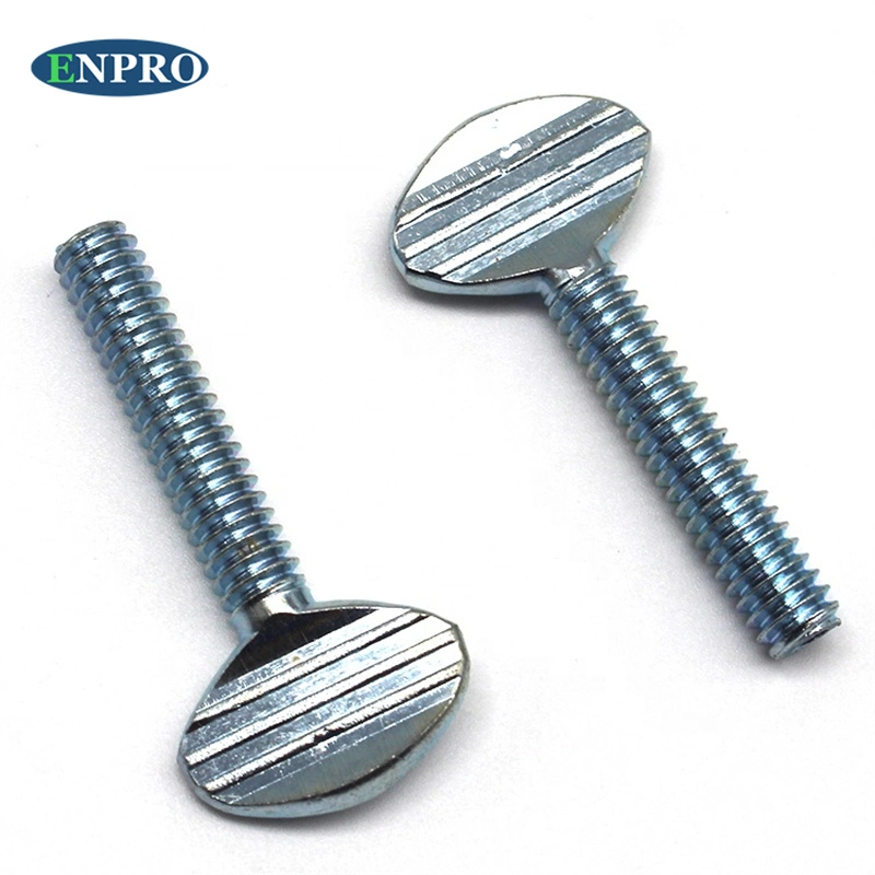 Manufacturer Supply Custom Carbon Steel Zinc Plated Round Head Spade Racket Hand Tight Thumb Screw