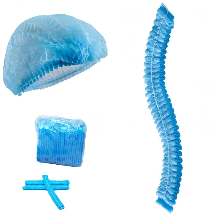 Disposable Blue Cap Hairnet Non Woven PP for Medical Hospital Lab Restaurant