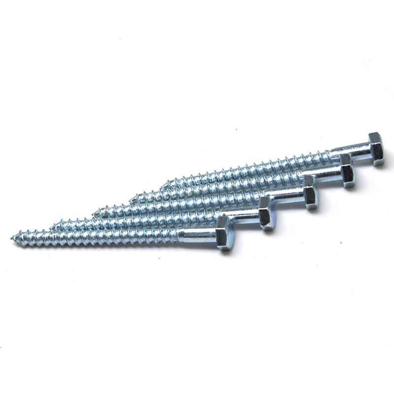 Hex Head Cap Tapping Long Wood Screws Zinc DIN571 Hexagon Head Self Tapping Half Tooth Screw M6 M8 M12