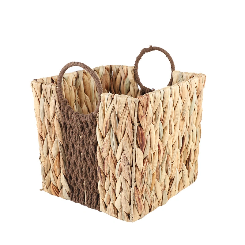 Vintage Style Straw Woven Storage Basket Hand Woven Household Daily Clothes Towels and Sundries Storage Basket