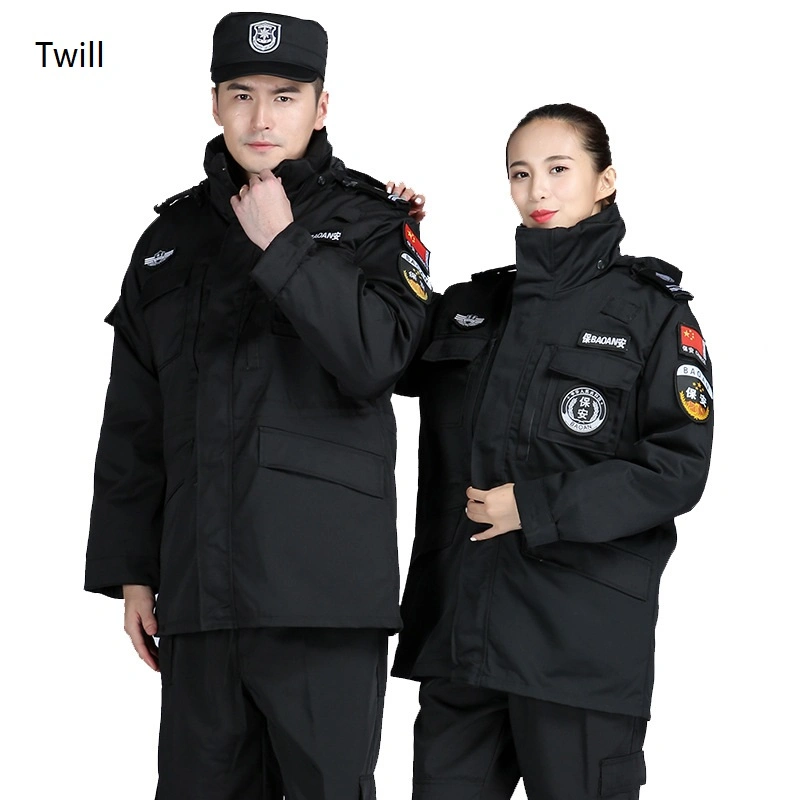 Winter Mantel Kleidung Herren Verdickung Schwarz Outdoor Sicherheit Workwear Training Mantel Sicherheitswache Uniformen