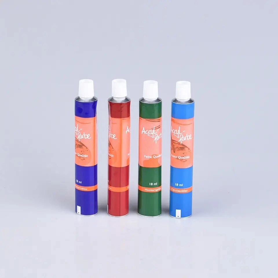 Nozzle Pigment Cream Collapsible Aluminum Paint Tube Packaging 50ml Volume 15g Capacity Wholesale/Supplier