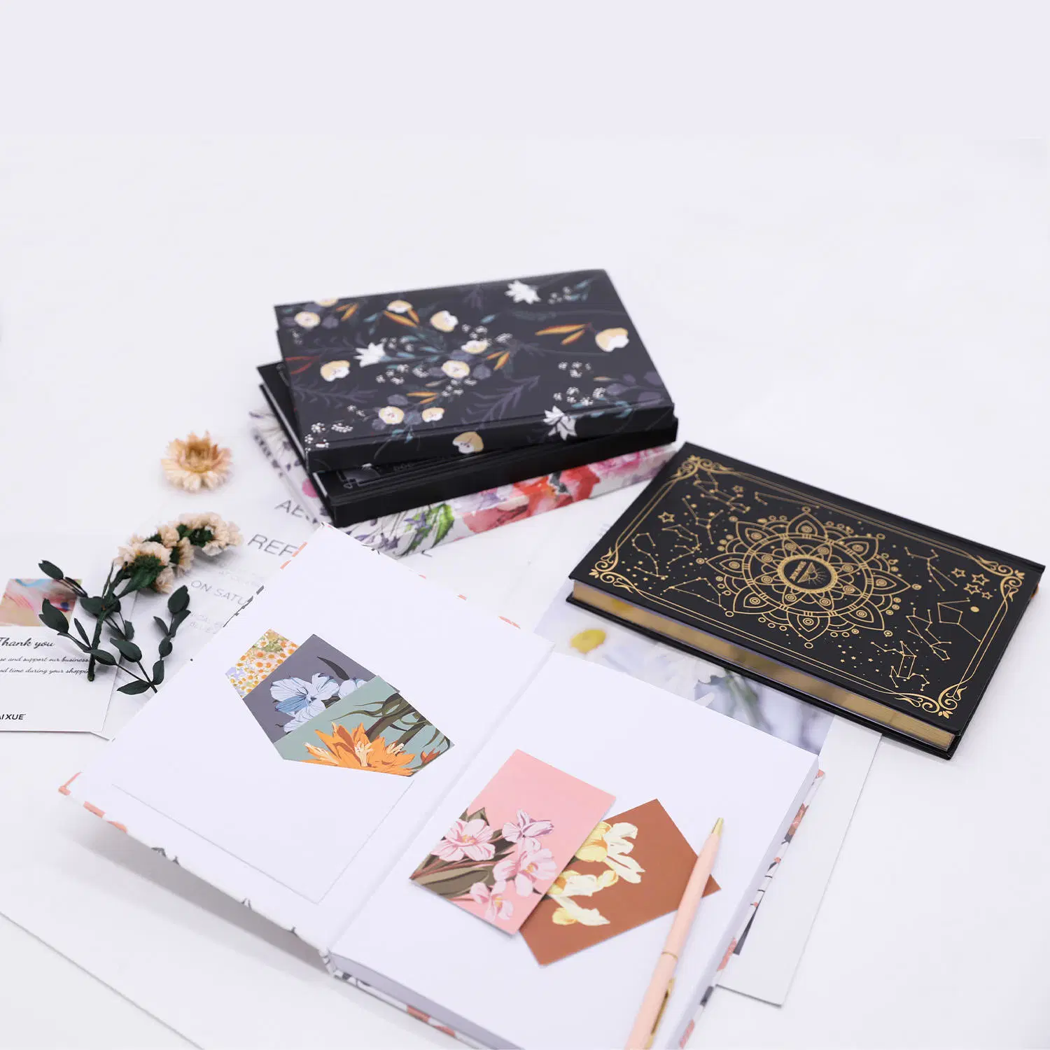 New Arrival Hardcover Customized A5 Coated Paper Printing Cover Notebook