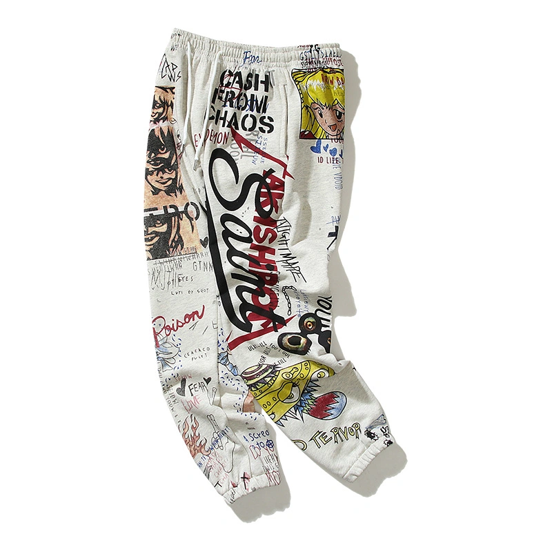 Custom Graffiti Sweatpants 100% Cotton French Terry Full Print Sweat Pants